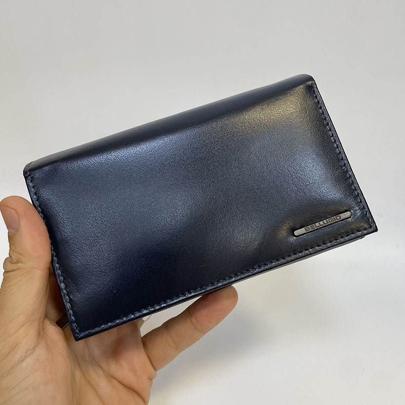 Dámská navy kožená peněženka BELLUGIO s monogramem nebo vlastním textem