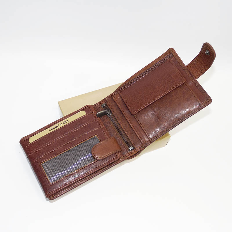 Pánská hnědá kožená peněženka Premium Leather – monogram, text nebo fotka