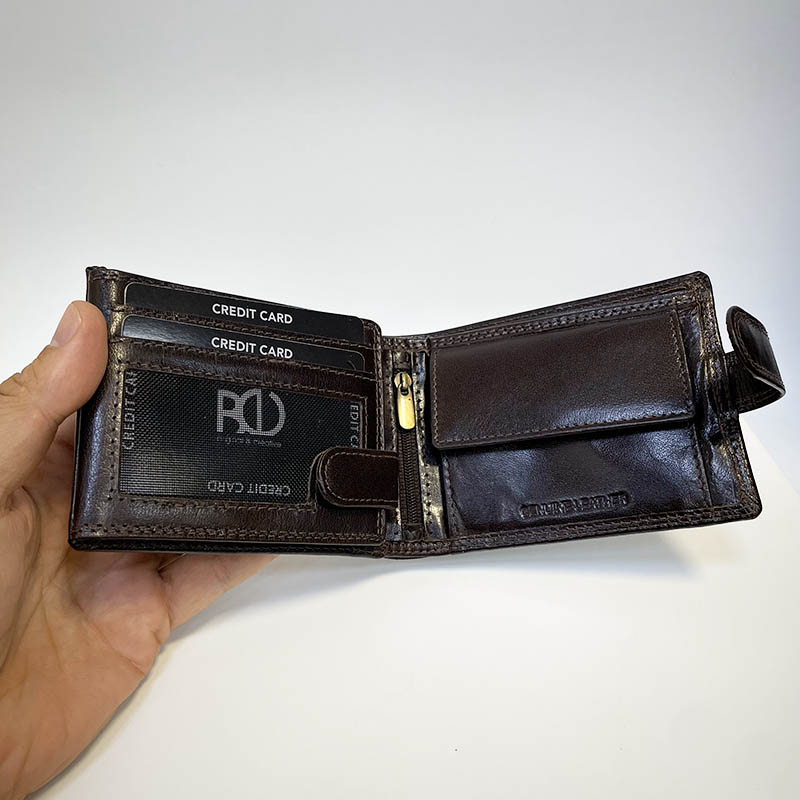 Pánská kožená peněženka Premium Leather s RFID a monogramem