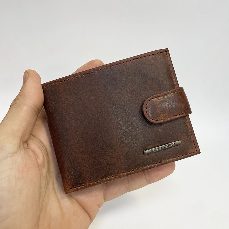Menší pánská kožená peněženka Bellugio s monogramem a RFID ochranou