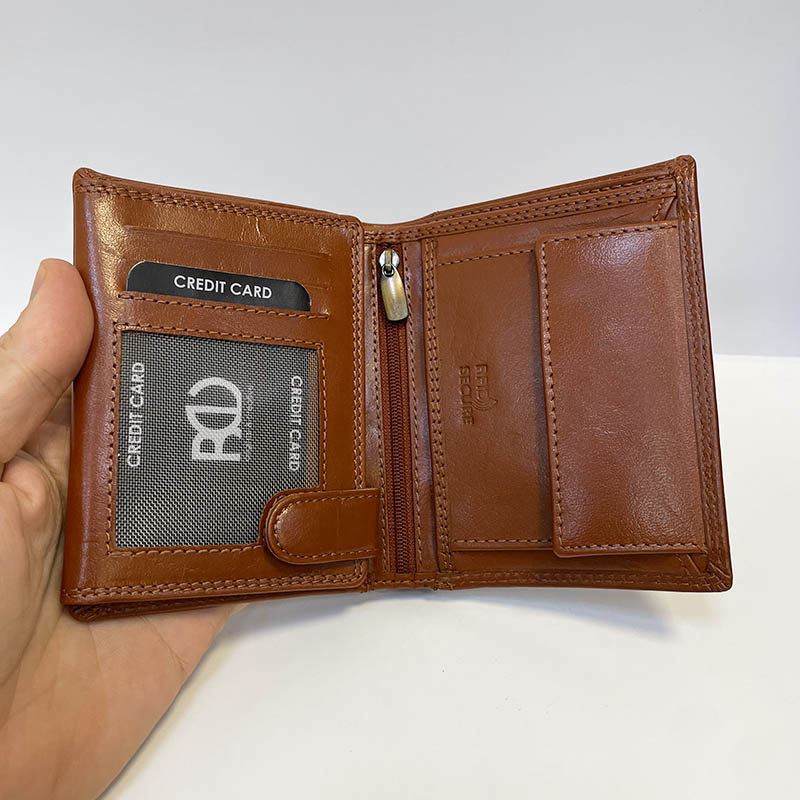 Pánská kožená peněženka RICARDO písková s monogramem a personalizací | Pravá kůže, ruční šití