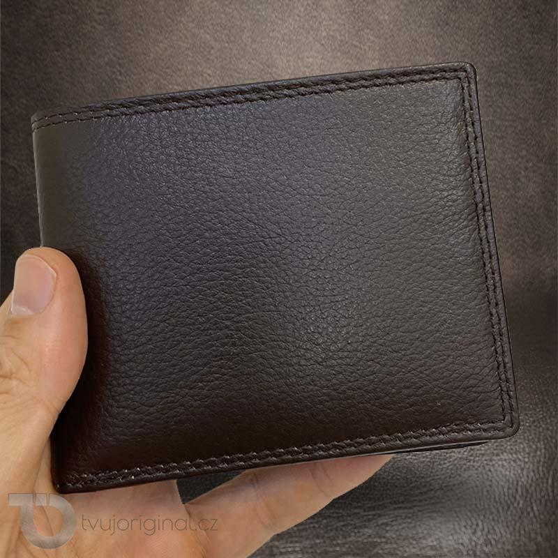 Pánská SLIM peněženka z pravé kůže BEORIGINAL s monogramem zdarma
