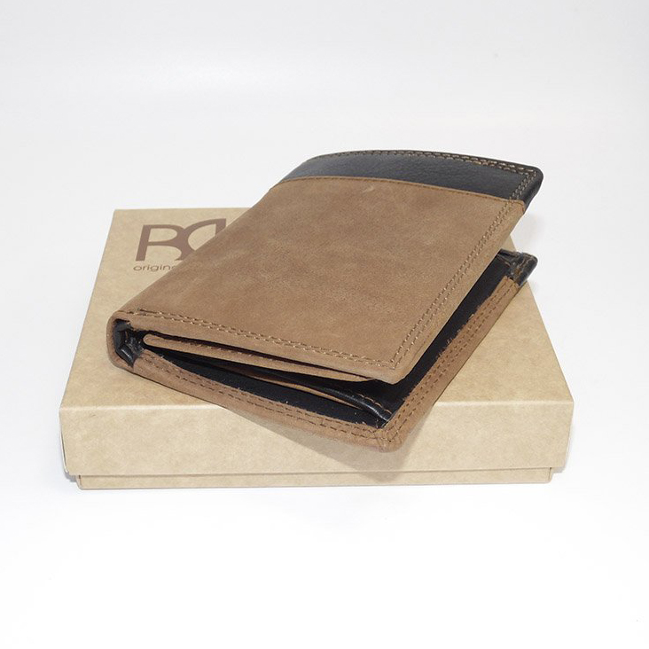 Pánská kožená peněženka COMBO Leather – monogram, text nebo fotka