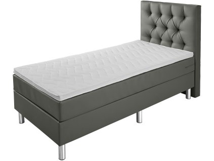 Boxspring posteľ Basic koženková, záhlavná časť chesterfield