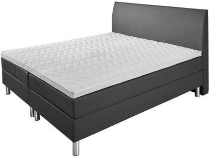 Posteľ Boxspring Comfort Imitácia kože, hladká zadná časť