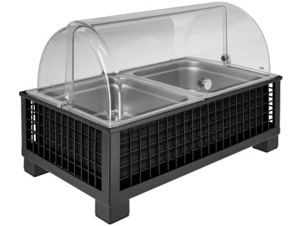 Chladiaca vitrína Portland 10 cm nerezová oceľ 2 x 1/2