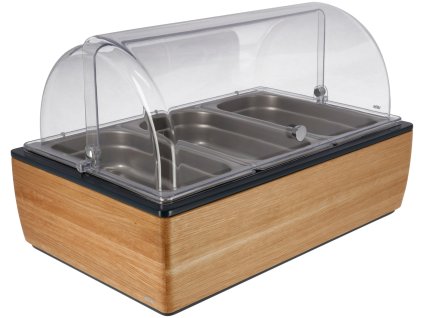 Chladiaca vitrína Montana dub 6,5 cm nehrdzavejúca oceľ 3 x 1/3