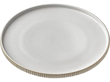 Teller flach rund hoher Rand Nara Relief weiß 27cm