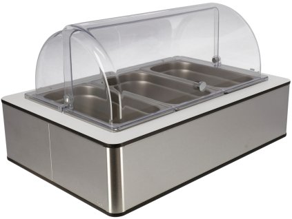 Chladiaca vitrína Fundale weiß 10 cm nehrdzavejúca oceľ 3 x 1/3