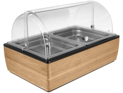 Chladiaca vitrína Montana dub 6,5 cm nerezová oceľ 2 x 1/2