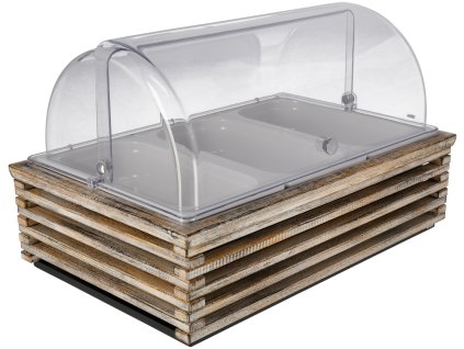 Chladiaca vitrína Natchez 6,5 cm melamín biely 3 x 1/3