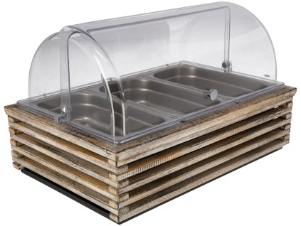 Chladiaca vitrína Natchez 6,5 cm nehrdzavejúca oceľ 3 x 1/3