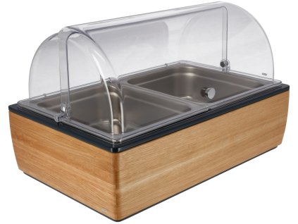 Chladiaca vitrína Montana eiche 10 cm nehrdzavejúca oceľ 2 x 1/2