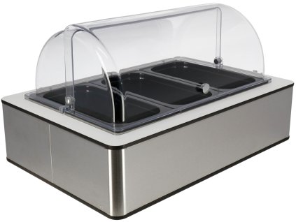 Chladiaca vitrína Fundale GN 1/1 biela s melamínovými nádobami GN 1/3