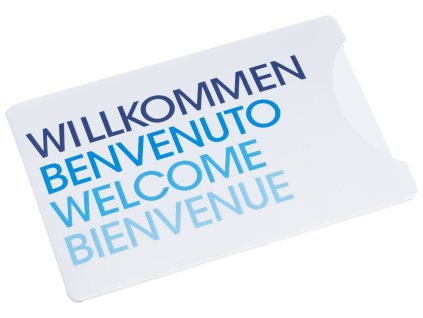 Obal na hotelovú kartu s kľúčom Welcome Schubkarte