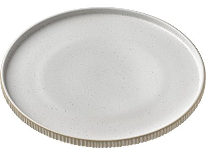 Teller flach rund hoher Rand Nara Relief weiß 21cm