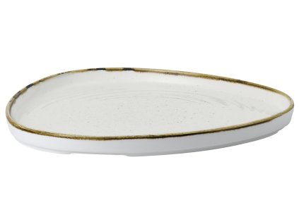 Tanier plytký Stonecast Barley White 3-hranný s okrajom