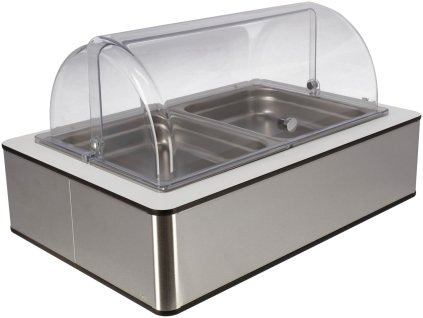 Chladiaca vitrína Fundale biela 6,5 cm nerezová oceľ 2 x 1/2