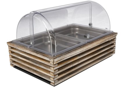 Chladiaca vitrína Natchez 6,5 cm nehrdzavejúca oceľ 2 x 1/2