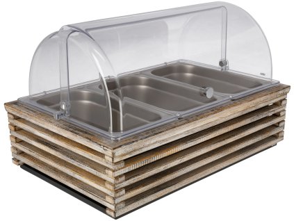 Chladiaca vitrína Natchez 10 cm nerezová oceľ 3 x 1/3