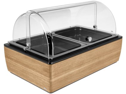 Chladiaca vitrína Montana dub 6,5 cm melamín čierny 2 x 1/2