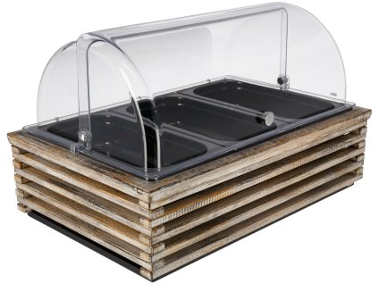 Chladiaca vitrína Natchez 6,5 cm melamín čierny 3 x 1/3