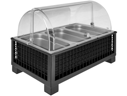 Chladiaca vitrína Portland 10 cm nehrdzavejúca oceľ 3 x 1/3