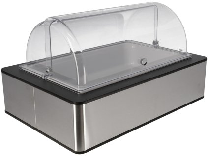 Chladiaca vitrína Fundale antracit 10 cm melamín biely 1/1