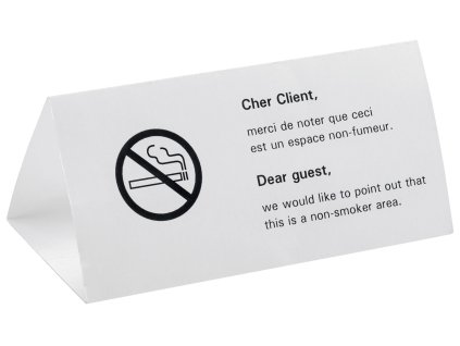 Stolová visačka Zákaz fajčenia