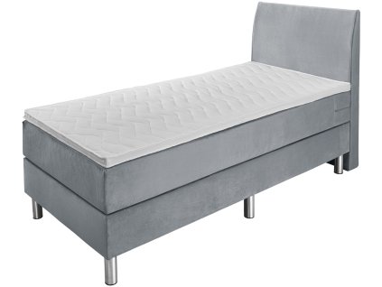 Boxspring posteľ  Basic velúrová látka, záhlavná časť hladká