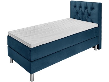 Boxspring posteľ Premium velúrová látka, záhlavná časť chesterfield