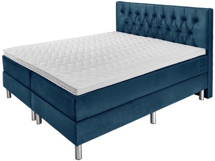 Hotelová posteľ Standard velúrová látka, záhlavná časť chesterfield