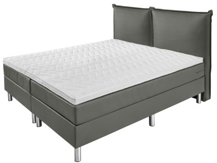 Boxspring posteľ Basic koženková, záhlavná časť polstrovaná
