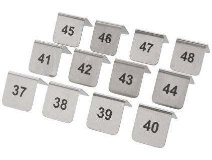 Čísla na stôl lesklé