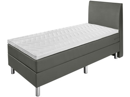 Boxspring posteľ Basic koženková, záhlavná časť hladká