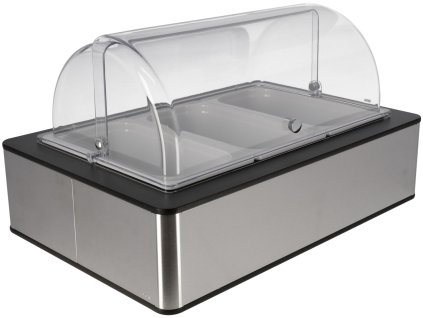 Chladiaca vitrína Fundale antracit 10 cm melamín biely 3 x 1/3