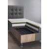 Posteľ 	Boxspring Comfort Imitácia kože, zadná časť Chesterfield