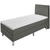 Boxspring posteľ Basic koženková, záhlavná časť hladká