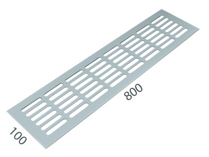 SRL - ALFA vetracia mriežka 100 x 800 mm  STM - strieborná matná (C0)
