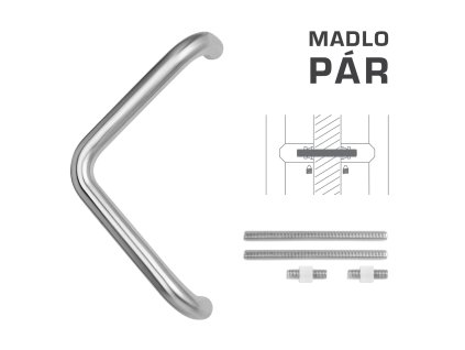 FT - MADLO kód K14T Ø 32 mm UN pár  NEM - nerez matná (F60)