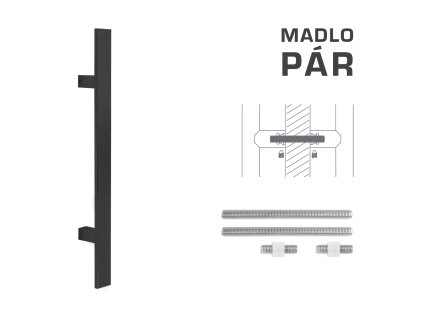 FT - MADLO kód K41S 40x10 mm UN pár  CIM - čierna matná (FNO)