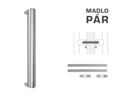 FT - MADLO kód K40 40x20 mm UN pár  NEM - nerez matná (F60)