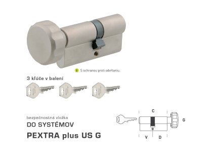 DK - PEXTRA plus US G - s gombíkom  NIM - nikel matný