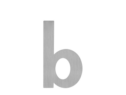 LR - DOMOVÉ PÍSMENO "b" - 100 mm - nalepovacie  NEM - nerez matná