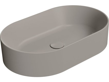 GSI KUBE X keramické umyvadlo na desku, 60x37cm, oválné, tortora mat 945805