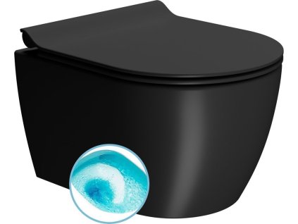 GSI PURA SHORT závěsná WC mísa, Swirlflush, 35x46cm, černá dual-mat 880226