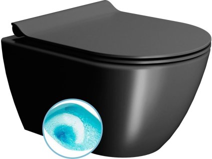 GSI PURA závěsná WC mísa, Swirlflush, 36x50cm, černá dual-mat 881626