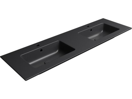 GSI PURA keramické dvojumyvadlo Slim 142x46cm, černá mat 8889126
