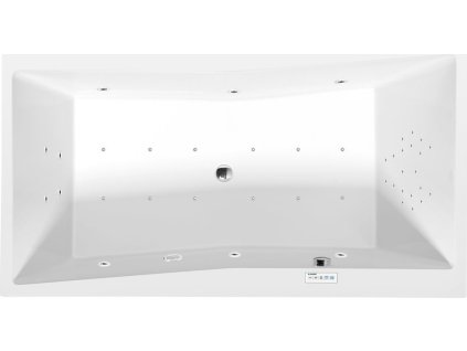 Polysan QUEST hydromasážní vana, 180x100x49cm, Highline Hydro-Air, chrom 78511.6010