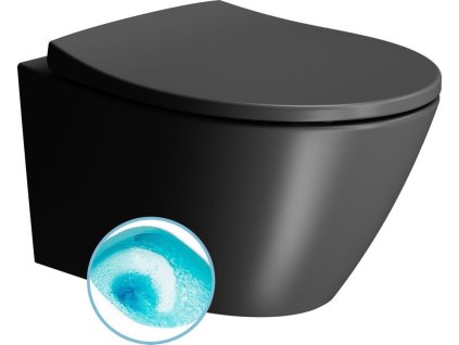 GSI MODO závěsná WC mísa, Swirlflush, 37x52cm, černá dual-mat 981626
